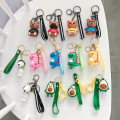 Bear doll silicone cartoon key ring pendant avocado Snoopy three-dimensional doll keychain